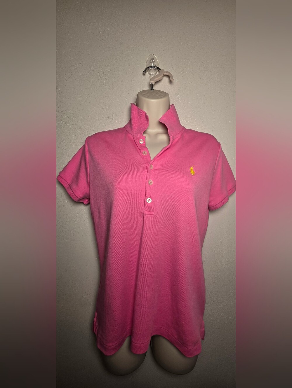 Ralph Lauren Pink Polo with Yellow Pony Embroidery
